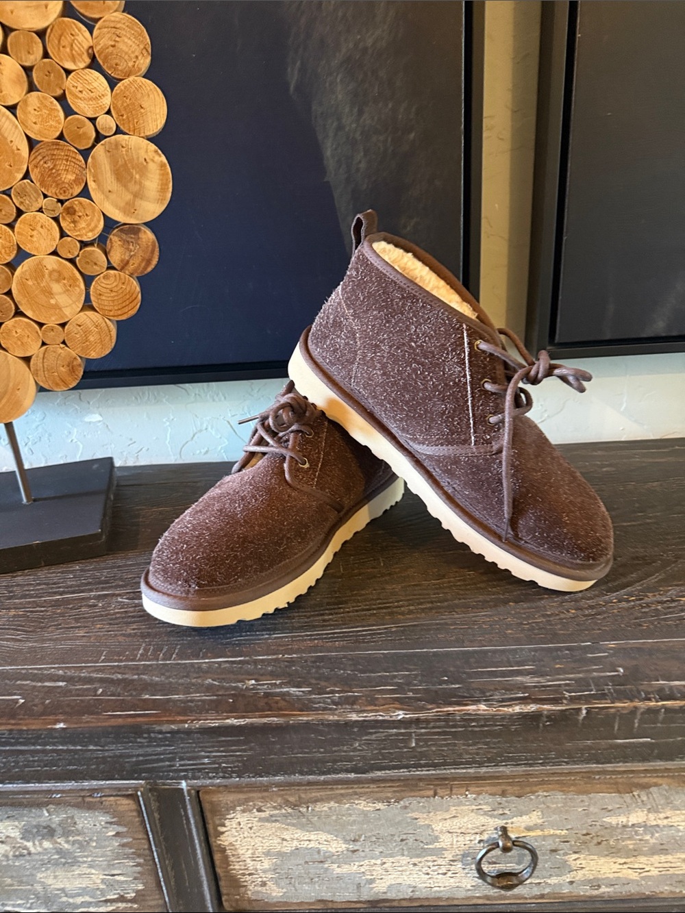 UGG Men's Chocolate Brown Suede Chukka Boot with Cream Sole